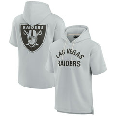 Las Vegas Raiders Unisex Elements Super Soft Fleece Short Sleeve Pullover Hoodie - Gray discount