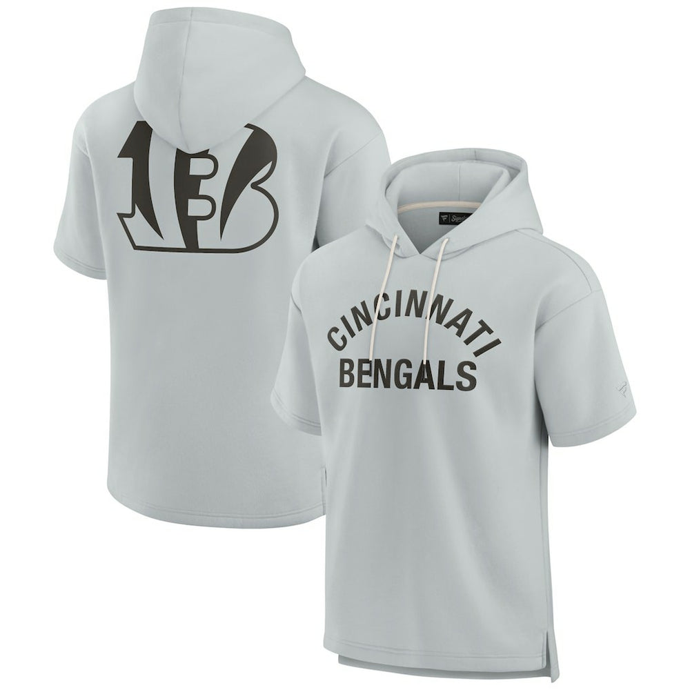 Cincinnati Bengals Unisex Elements Super Soft Fleece Short Sleeve Pullover Hoodie - Gray discount