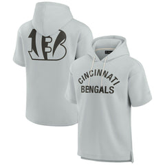 Cincinnati Bengals Unisex Elements Super Soft Fleece Short Sleeve Pullover Hoodie - Gray discount