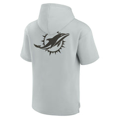 Miami Dolphins Unisex Elements Super Soft Fleece Short Sleeve Pullover Hoodie - Gray on sale