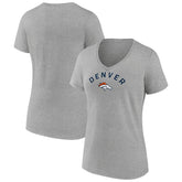Denver Broncos Women's Team Arc V-Neck T-Shirt - Heather Gray sale