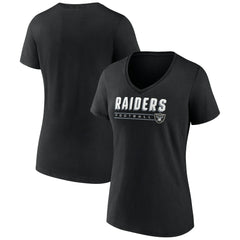 Las Vegas Raiders Women's Primary Play V-Neck T-Shirt - Black on sale