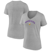 Minnesota Vikings Women's Team Arc V-Neck T-Shirt - Heather Gray cheap