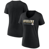 Pittsburgh Steelers Women's Primary Play V-Neck T-Shirt - Black online