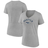 Seattle Seahawks Women's Team Arc V-Neck T-Shirt - Heather Gray on sale