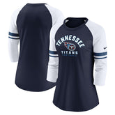Tennessee Titans Women's Fashion 3/4-Sleeve Lightweight Raglan Fashion T-Shirt - Navy discount