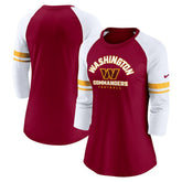 Washington Commanders Women's Fashion 3/4-Sleeve Lightweight Raglan Fashion T-Shirt - Burgundy outlet