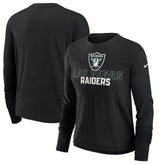 Las Vegas Raiders Women's Modest Crop Performance Long Sleeve T-Shirt - Black on sale