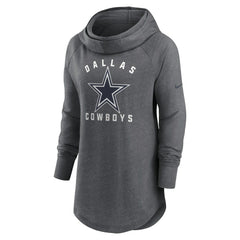 Dallas Cowboys Women's Raglan Funnel Neck Pullover Hoodie - Heather Charcoal cheap