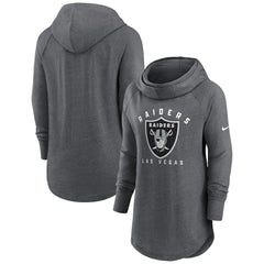 Las Vegas Raiders Women's Raglan Funnel Neck Pullover Hoodie - Heather Charcoal outlet