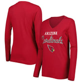 Arizona Cardinals G-III 4Her by Carl Banks Women's Post Season Long Sleeve V-Neck T-Shirt - Cardinal sale