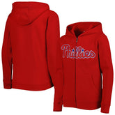 Philadelphia Phillies Youth Wordmark Full-Zip Fleece Hoodie Red