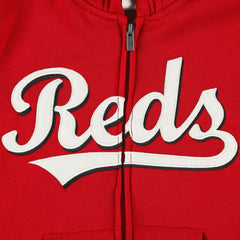 Cincinnati Reds Youth Wordmark Full-Zip Fleece Hoodie Red