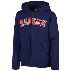 Boston Red Sox Youth Wordmark Full-Zip Fleece Hoodie Navy