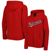 Washington Nationals Youth Wordmark Full-Zip Fleece Hoodie Red