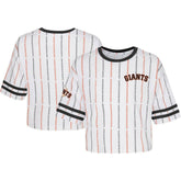 San Francisco Giants Girls Youth Ball Striped T-Shirt White