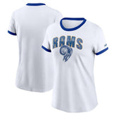Los Angeles Rams Women's Rewind Ringer T-Shirt - White outlet