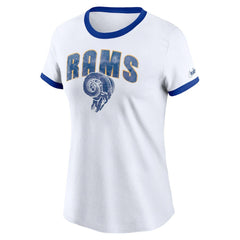 Los Angeles Rams Women's Rewind Ringer T-Shirt - White outlet