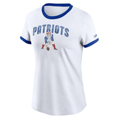 New England Patriots Women's Rewind Ringer T-Shirt - White on sale