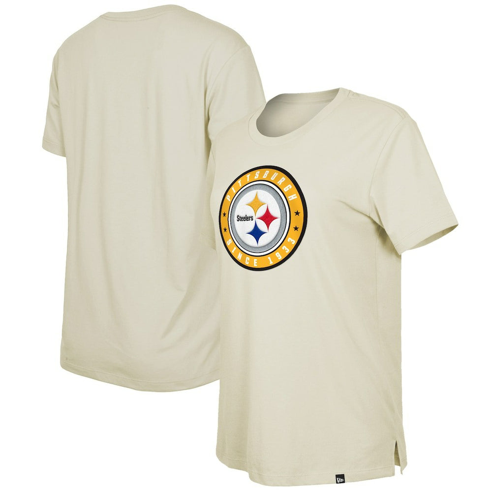 Pittsburgh Steelers New Era Women's 2023 NFL Draft T-Shirt - Cream discount