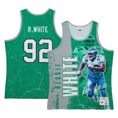 Reggie White Philadelphia Eagles 1992 Player Burst Tank Top - Kelly Green sale