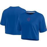 Chicago Cubs Women's Elements Super Soft Boxy Cropped T-Shirt Royal