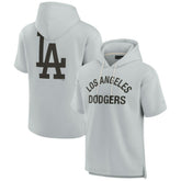 Los Angeles Dodgers Unisex Elements Super Soft Fleece Short Sleeve Pullover Hoodie Gray