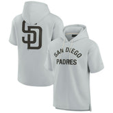 San Diego Padres Unisex Elements Super Soft Fleece Short Sleeve Pullover Hoodie Gray