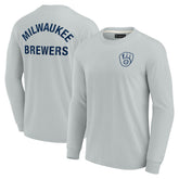 Milwaukee Brewers Unisex Elements Super Soft Long Sleeve T-Shirt Gray