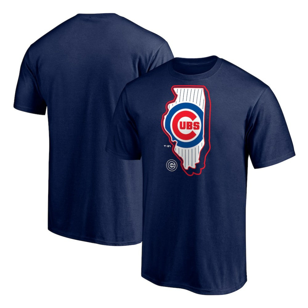 Chicago Cubs Paint the Black State T-Shirt Navy