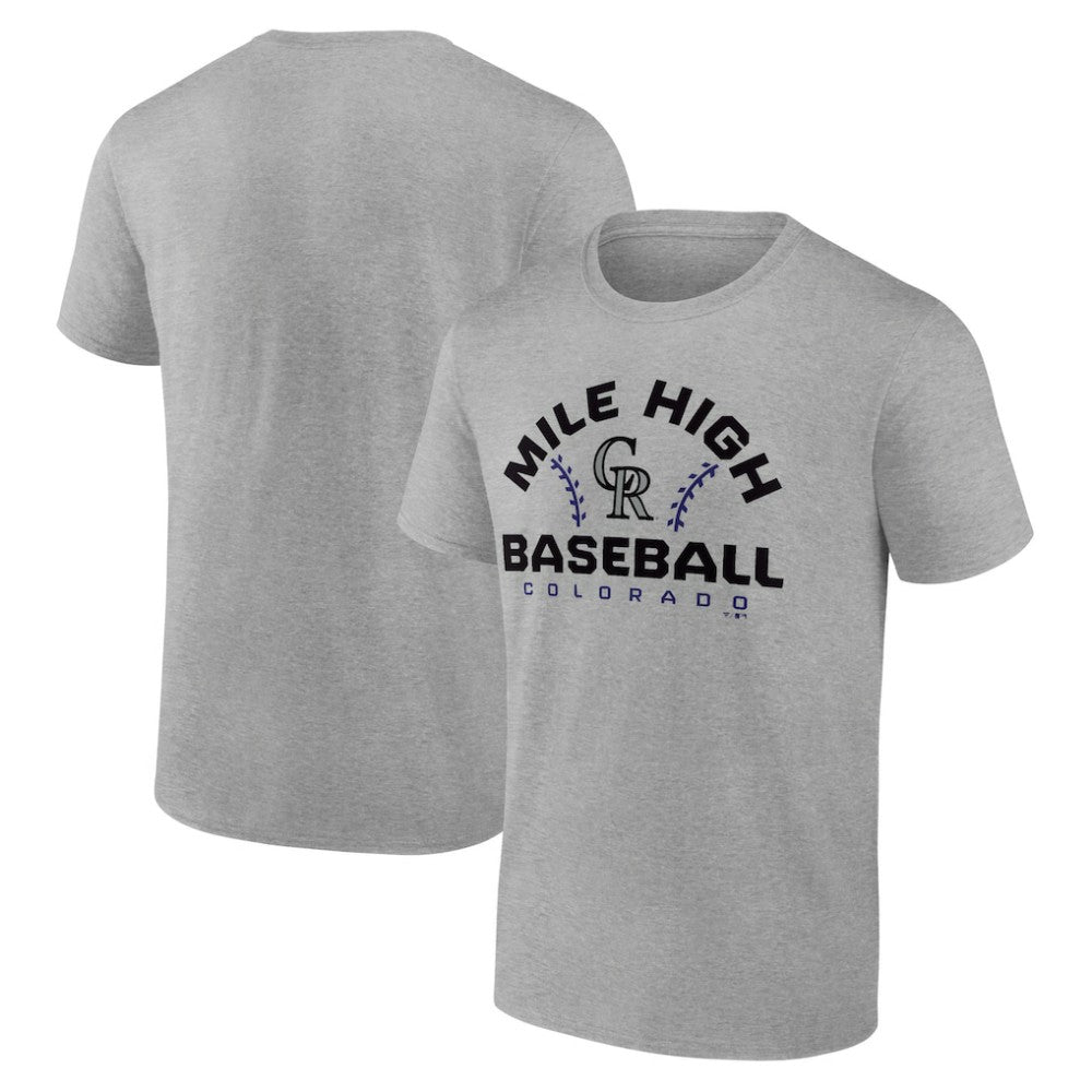 Colorado Rockies Team Go For Two T-Shirt Heather Gray