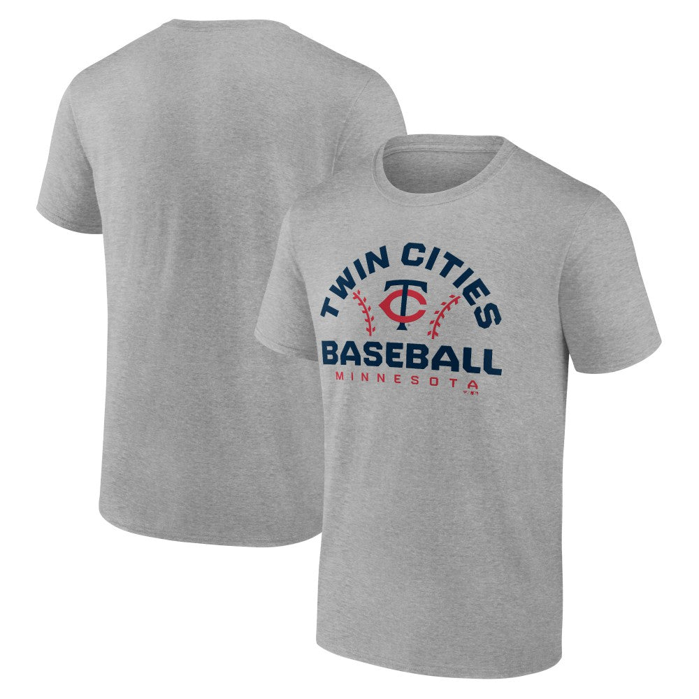 Minnesota Twins Team Go For Two T-Shirt Heather Gray