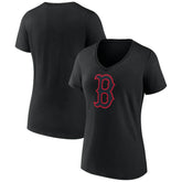 Boston Red Sox Women's Rough Diamond V-Neck T-Shirt Black
