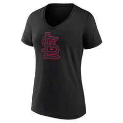 St. Louis Cardinals Women's Rough Diamond V-Neck T-Shirt Black