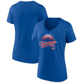 Chicago Cubs Women's One Champion V-Neck T-Shirt Royal