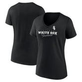 Chicago White Sox Women's Back In Business V-Neck T-Shirt Black