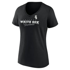 Chicago White Sox Women's Back In Business V-Neck T-Shirt Black