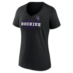 Colorado Rockies Women's Back In Business V-Neck T-Shirt Black
