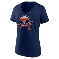 Detroit Tigers Women's One Champion V-Neck T-Shirt Navy