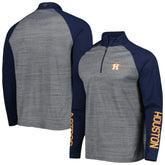 Houston Astros Levelwear Vandal Raglan Quarter-Zip Top Heather Gray