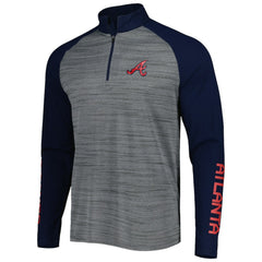 Atlanta Braves Levelwear Vandal Raglan Quarter-Zip Top Heather Gray