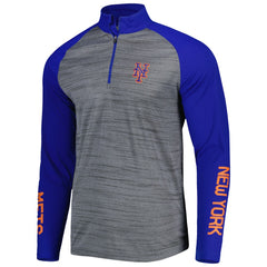 New York Mets Levelwear Vandal Raglan Quarter-Zip Top Heather Gray