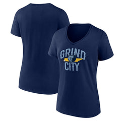 Women's Navy Memphis Grizzlies Core Hometown V-Neck T-Shirt discount