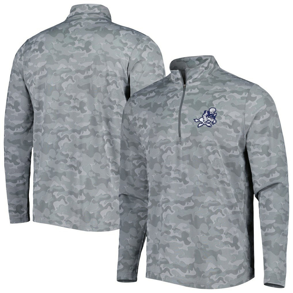 Dallas Cowboys Antigua Brigade Throwback Quarter-Zip Top - Gray discount