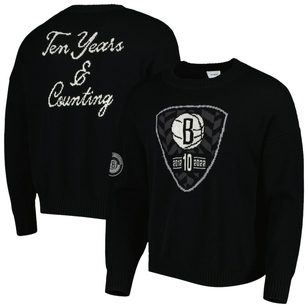 Brooklyn Nets AUTHMADE 10th Anniversary Pullover Sweater - Black shop