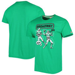 Joe Namath New York Jets Homage Unisex Unisex Caricature Retired Player Tri-Blend T-Shirt - Heather Green sale