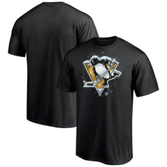 Pittsburgh Penguins Snow Logo T-Shirt - Black T-shirts