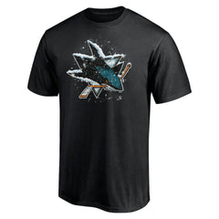 San Jose Sharks Snow Logo T-Shirt - Black T-shirts