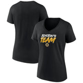 Boston Bruins Women's Active Edge V-Neck T-Shirt - Black T-shirts