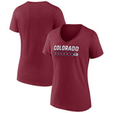 Colorado Avalanche Women's Primary Play V-Neck T-Shirt - Burgundy T-shirts